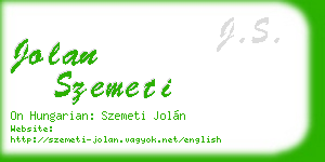 jolan szemeti business card